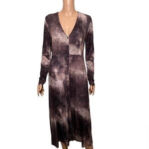 Zara animal snake skin print stretch midi shirt dress excellent condition